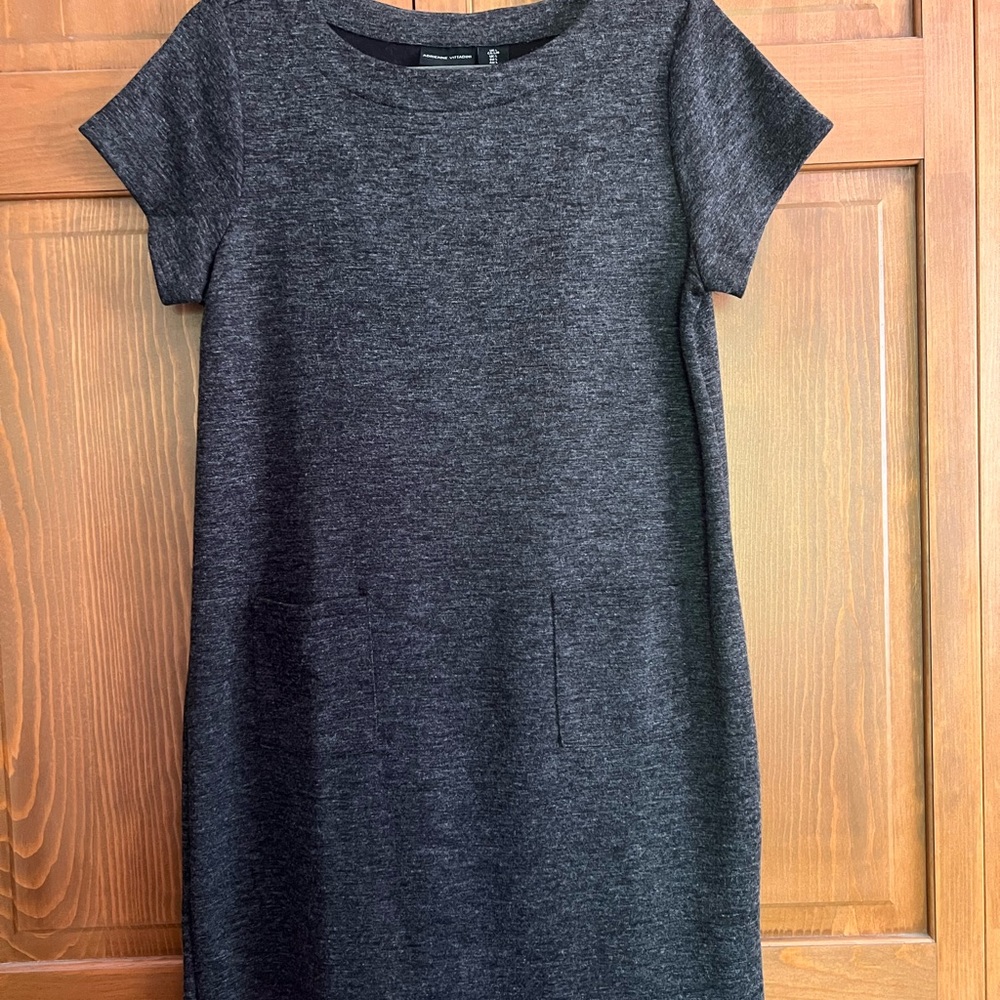 Adrienne Vittadini Charcoal Gray Knit Dress